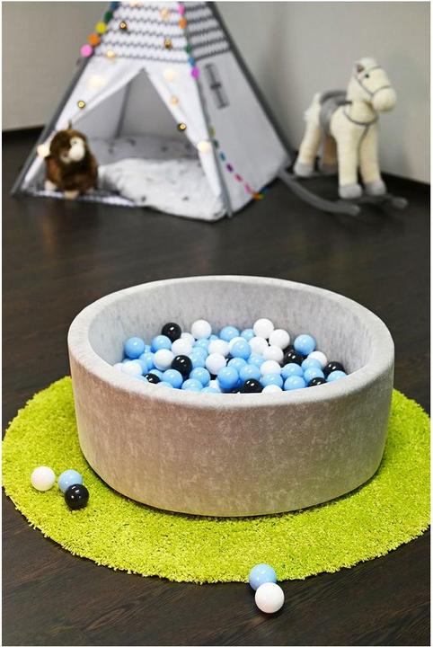 Immagine prodotto Knorrtoys Bällebad soft - "Grey" - 300 balls creme/grey/lightblue (ca. 6cm Durchmesser)