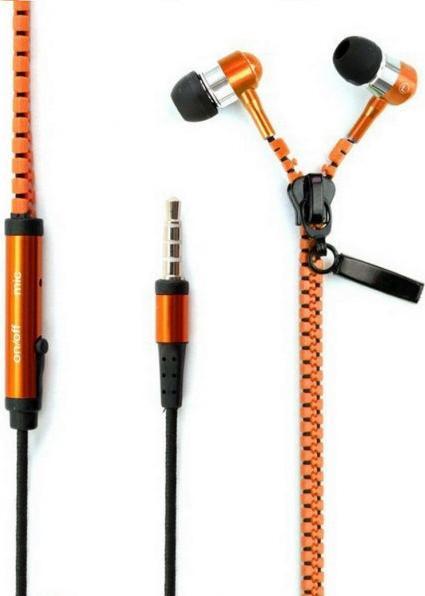 Image du produit Hermex In Ear ZIPPER Headset avec télécommande ORANGE pour tous les smartphones Android (Filaire)