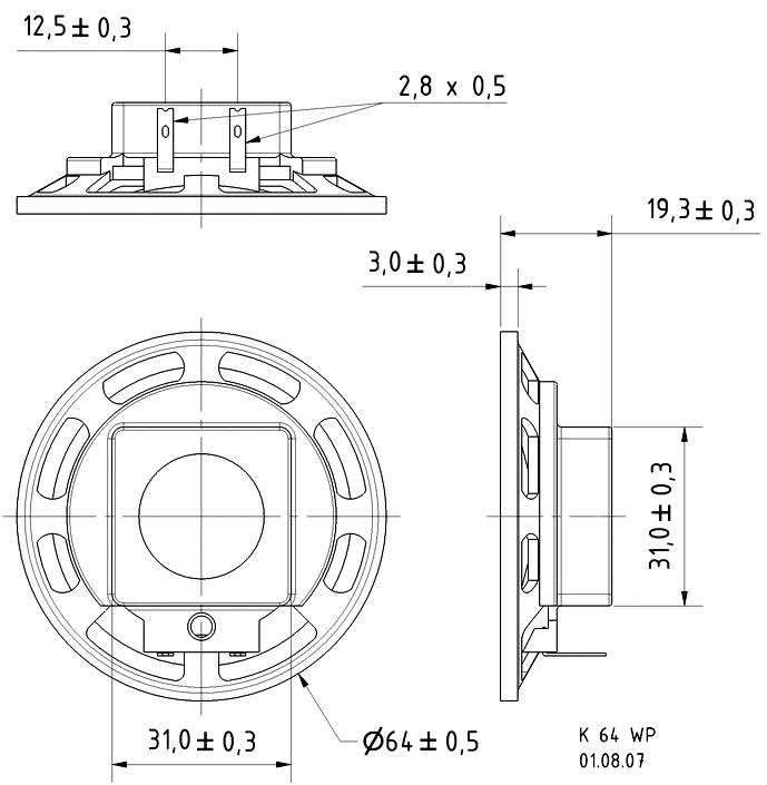 Actual product image Visaton Full range loudspeaker K 64 WP,8 Ohm