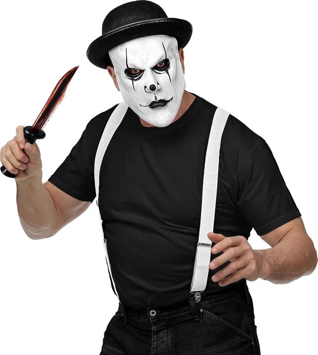 Actual product image Widmann Harlequin half mask with bowler hat