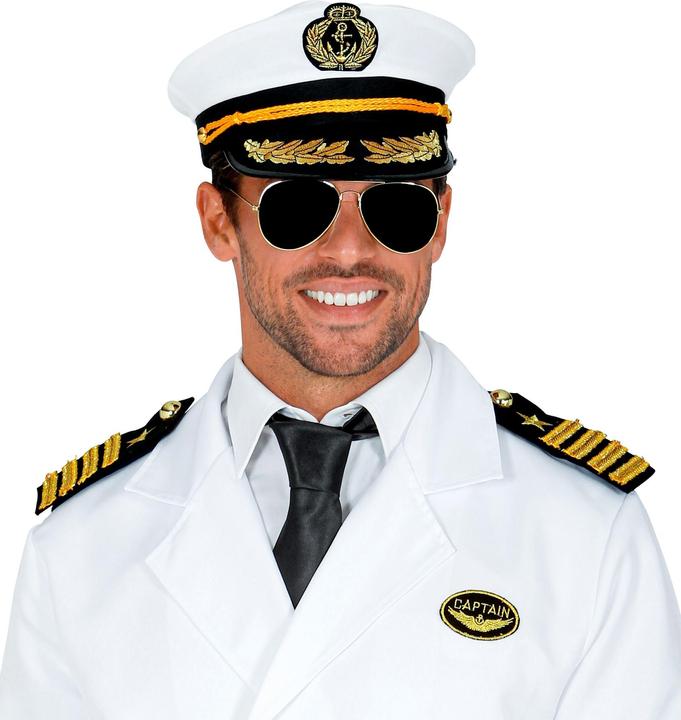 Image du produit Magni Widmann 68543 - Set de déguisement capitaine, casquette, épaulettes et lunettes, Navy Captain