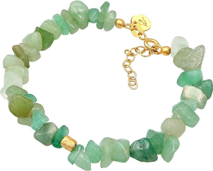 Elli Edelsteinarmband, Organic (16 cm, Plastik, 925 Sterling Silber vergoldet, Aventurin)