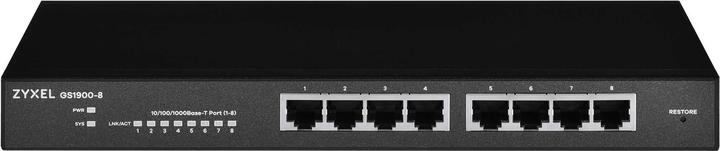 Productafbeelding Zyxel Switch 8x GbE GS1900-8 slimme schakelaar, desktop, ventilatorloos (8 Havens)