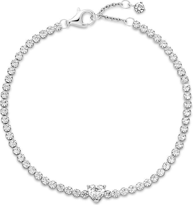 Actual product image Pandora Tennis Bracelet Sparkling Heart (16 cm, Silver 925, With stone(s))