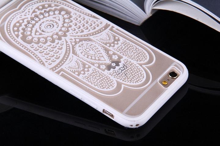 Actual product image König Design Apple iPhone 8 Mobile Case Mandala Case Cover Motif Hand Fatima White New (Apple iPhone 8)