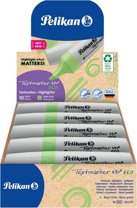 Image du produit Pelikan Surligneur 490 eco dans FS, vert fluo (AAU761, 5 mm, 10 x)