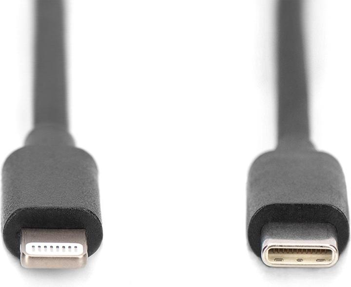 Produktbild Digitus USB 2.0 - USB - C auf Lightning Spiralkabel (1 m, USB 2.0)