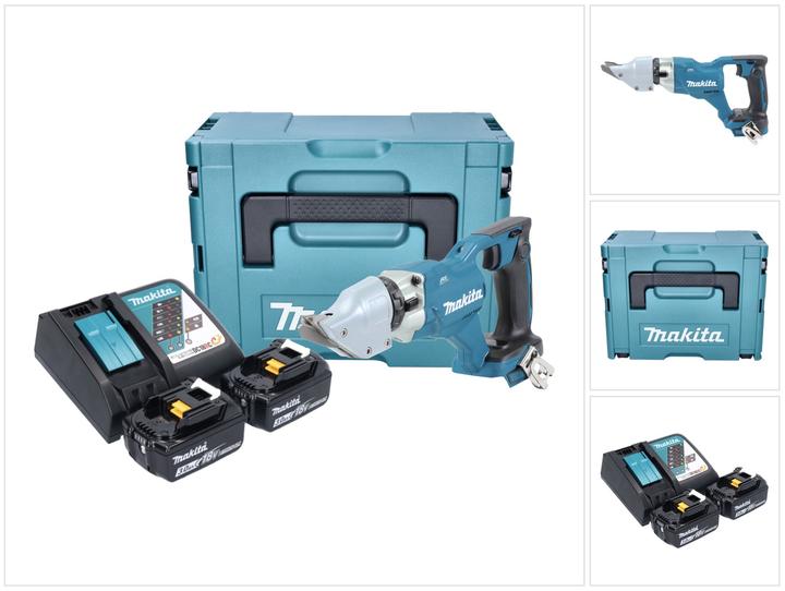 Image du produit Makita DJS 200 RFJ Cisaille à tôle sans fil 18 V 2,0 mm Brushless + 2x batterie 3,0 Ah + chargeur + Makpac