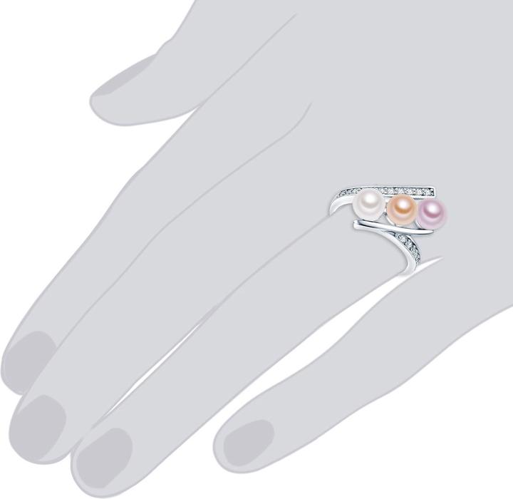 Image du produit Valero Pearls Femme argent sterling zirconium perle d'eau douce de culture argent - 3860 (60, Argent 925)