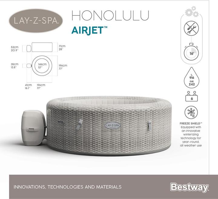 Image du produit Bestway Lay-Z-Spa Honolulu AirJet (6 pers.)