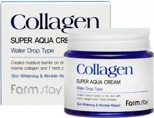 Farm Stay FARMSTAY Collagen Super Aqua Cream kolegenowy krem intensywnie nawadniający Water Drop 80ml (Körpercreme, 80 ml)