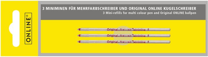 Image du produit Online Recharges pour stylo à bille D1-Mini (Mine de gel, Rouge)