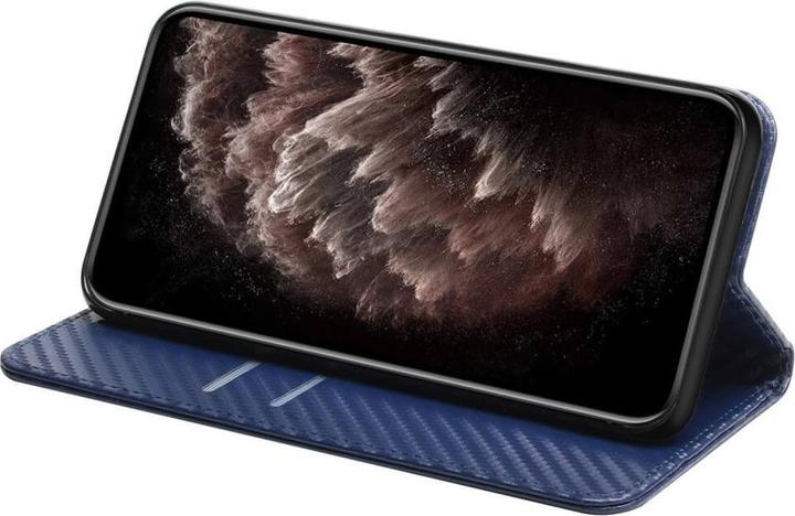 Produktbild Cover-Discount iPhone 15 Pro - Carbon Look Flip Case Hülle blau (Apple iPhone 15 Pro)