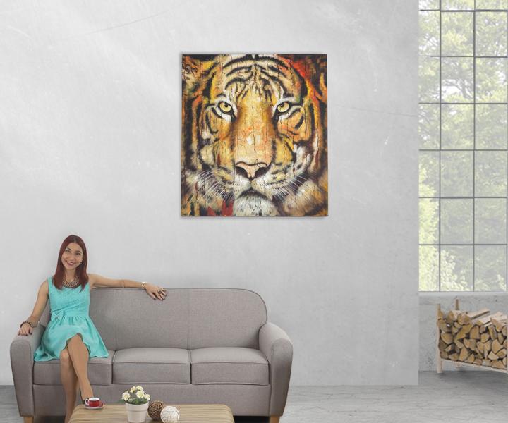 Actual product image MCW Mural Tiger (100 x 90 x 3. 5 cm)