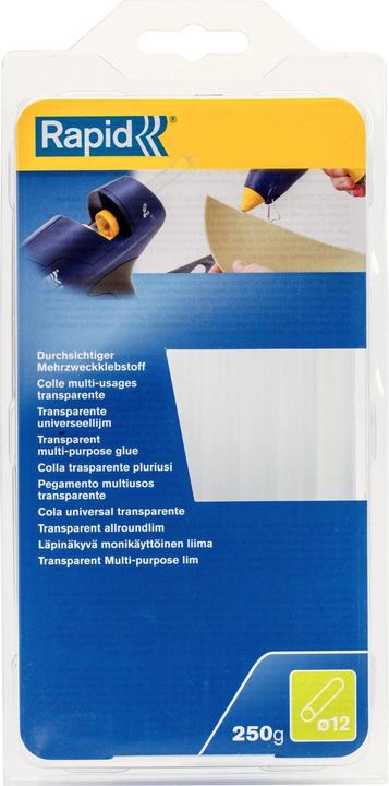 Rapid Bâtons de colle transparents universels Ø12x190mm 14 pièces