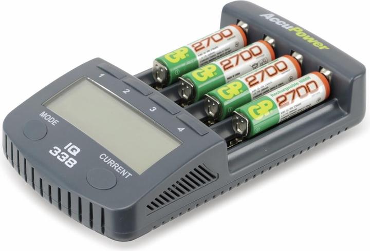 Produktbild AccuPower Rundzellen-Ladegerät NiCd, NiM (14500, 18650, AA, CR123A, Ladegerät inkl. Akku)