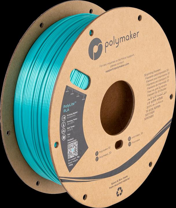 Actual product image Polymaker PolyLite PLA (PLA, 1.75 mm, 1000 g, Blue)