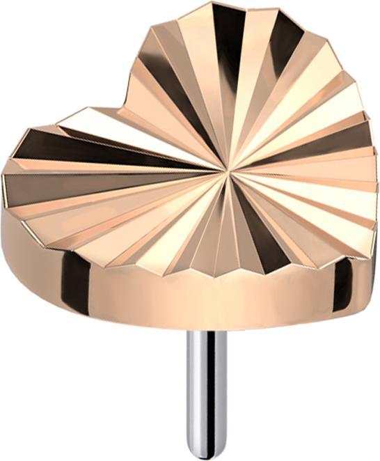 Produktbild Star Piercing Threadless Diamantschliff Scheibe Herz rosengold (ohne Messing, Titan G23)