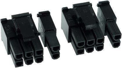 Phobya VGA Power Connector 6+2Pin Stecker, 2 Stück