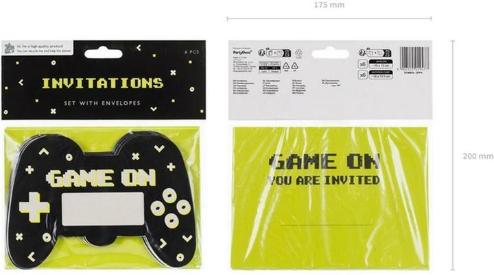 Immagine prodotto Partydeco Biglietto d'invito Game Controller mix, 6 pezzi (6 pz.)