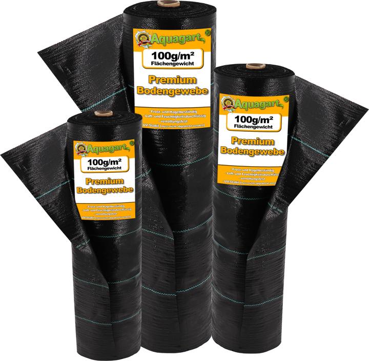 Immagine prodotto Aquagart 200m² Bodengewebe Unkrautfolie Mulchfolie 100g 1,65m breit