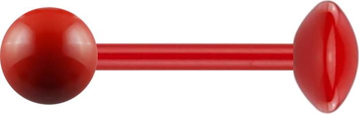 Produktbild Star Piercing Barbell Fire Red mit Kugel und Scheibe (Chirurgenstahl 316L)