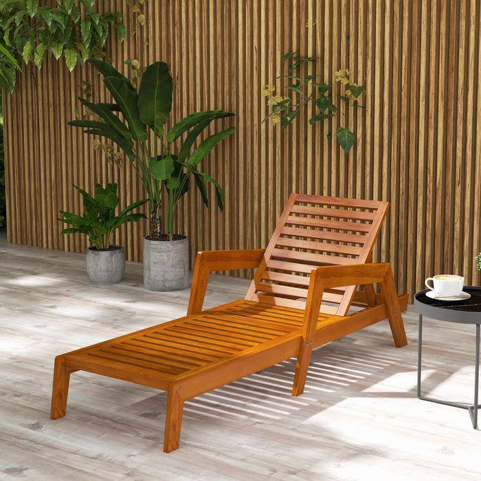 Immagine prodotto Swisshandel24 Lettino prendisole, lettino da giardino in legno, lettino Relax resistente alle intemperie, carico (66 cm)