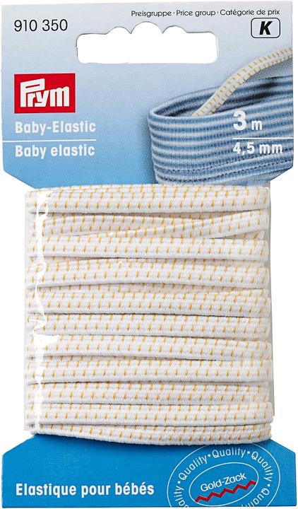 Image du produit Prym Élastique pour bébés, blanc 4,5 mm, carte 3 m