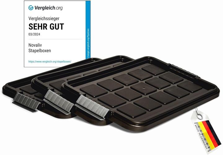 Actual product image Novaliv 3x Ersatzdeckel 15 Liter mit Clipverschluss 41x29 cm Antrazit (41 x 29 cm, 15 l)