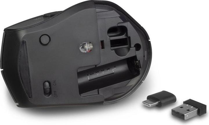 Image du produit Souris sans fil double-connexion, clic silencieux, 2400 ppp, noire (Sans fil)