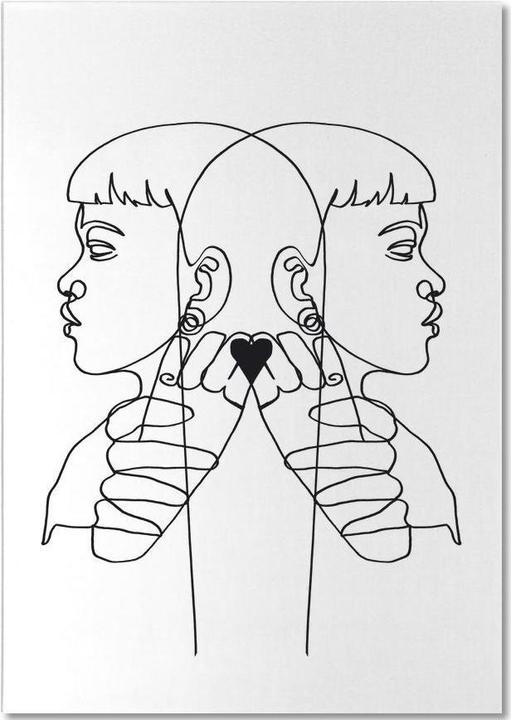 Actual product image Juniqe Freya With Love - Black & White (A5, Dotted)