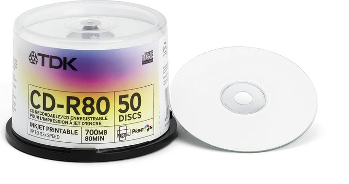 Image du produit CD-R, 700MB, 52x, imprimable, broche (0.70 Go)