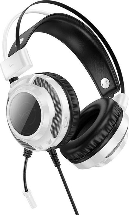 Actual product image Hoco Wired headphones wire headphones USB A + Jack 3,5 mm with microphone gaming W110 2 m white (Cable)
