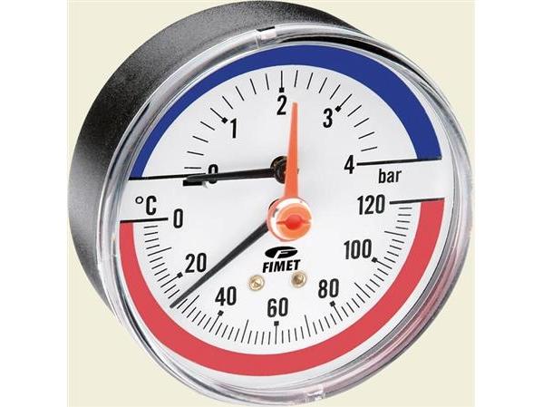 Actual product image Watts HYDROTERMOMETER TIM-ABS 80. Ø80MM X ½" 0 - 6 BAR 20-120G