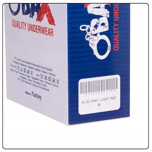 Obax Herren-Boxer-Unterwäsche 3p Blau/Grau/Rot M (M)