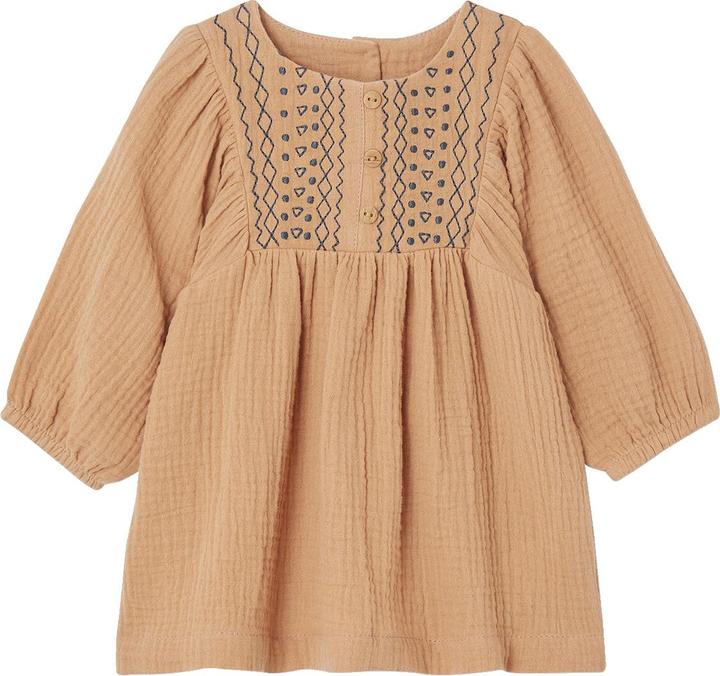 Actual product image Vertbaudet Embroidered muslin baby dress (74)