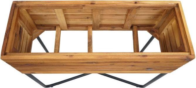 Actual product image Mendler Planter box HWC-L25, rectangular 60x62x22cm outdoor steel acacia, brown (62 cm)