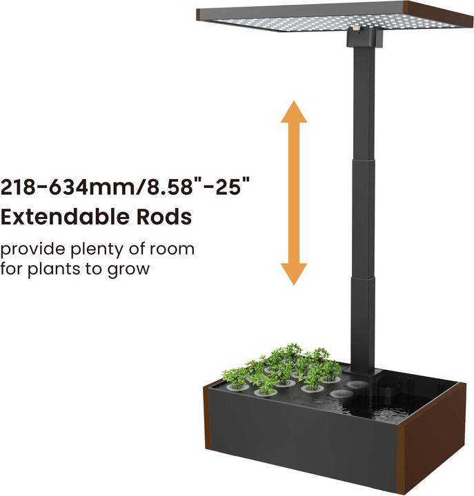 Image du produit Wiltec Système de jardinage intérieur marron Herbier Mini jardin d'intérieur LED