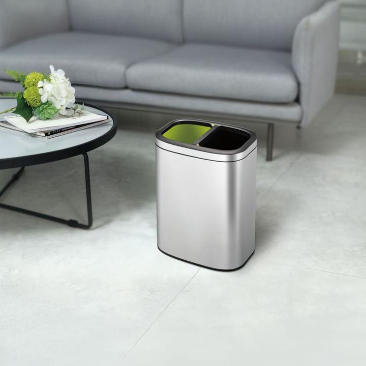 Immagine prodotto EKO Mülltrennsystem OLI-Cube Open Top Bin Edelstahl 2 x 10 L gebürsteter Edelstahl, mit offener Ein (20 l)