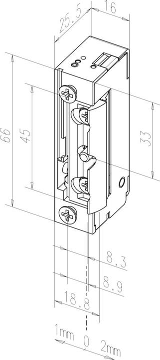 Image du produit effeff Gâche électrique 128 E FaFix avec pêne demi-tour à rayon (Porte de l'objet, Porte en bois, Intérieur)