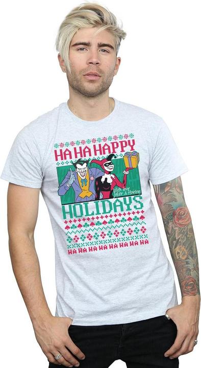 Actual product image Mens Joker And Harley Quinn Ha Ha Happy Holidays T-Shirt (4XL)