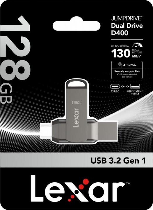 Immagine prodotto Lexar JumpDrive Dual Drive D400 (128 GB, USB-A, USB-C)