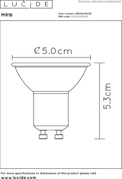 Produktbild Lucide LED Lampe (GU10, 5 W, 320 lm, 1 x, G)