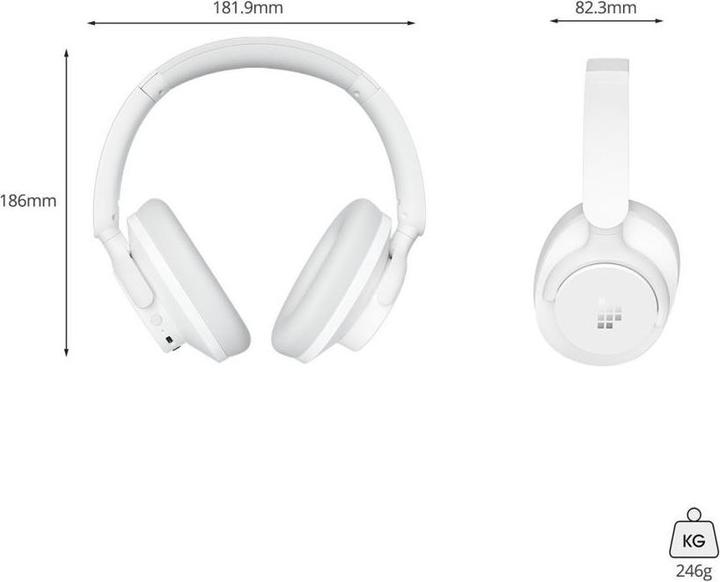 Actual product image Tronsmart Sounfii Q20 ANC On-Ear Bluetooth 5.3 Wireless Headphones - White (ANC, 60 h, Cable, Wireless)