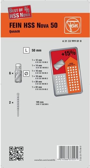 Immagine prodotto Fein Set di carotatrici 63133999010 1 S (22 millimetri)