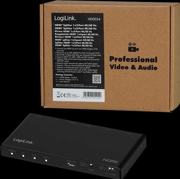 Produktbild LogiLink HD0034 HDMI Matrix Switch 4x2 3D
