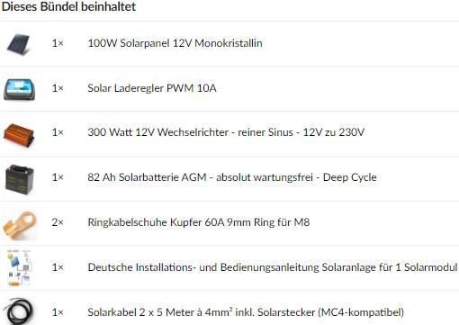 Image du produit Autosolar Pack complet 100W avec batterie AGM 82Ah et onduleur 300W (100 W)