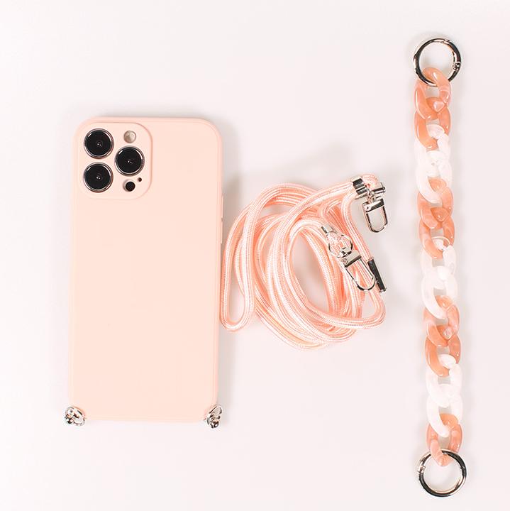 Actual product image PhoneLook Coque Gel silicone avec corde collier & chaîne de pierre décorative (Apple iPhone 13 Pro Max)
