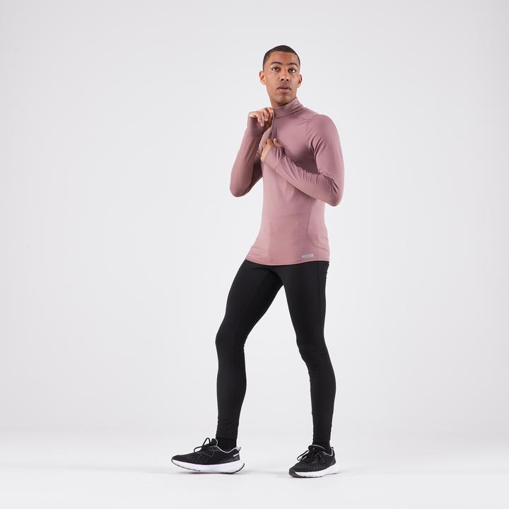 Kalenji Lauftights lang Herren - Run 100 Warm schwarz