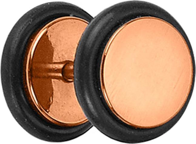 Produktbild Star Piercing Fake Plug rosegold mit O-Ring und Titanium Beschichtung (ohne Messing, Chirurgenstahl 316L)